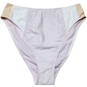 Cabana del Sol High Waist Color Block Bikini Bottoms Swimsuit L NWOT